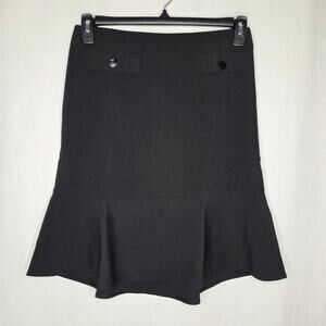 Karl Lagerfeld Paris Black Formal Skirt Ruffle NWT Size 2